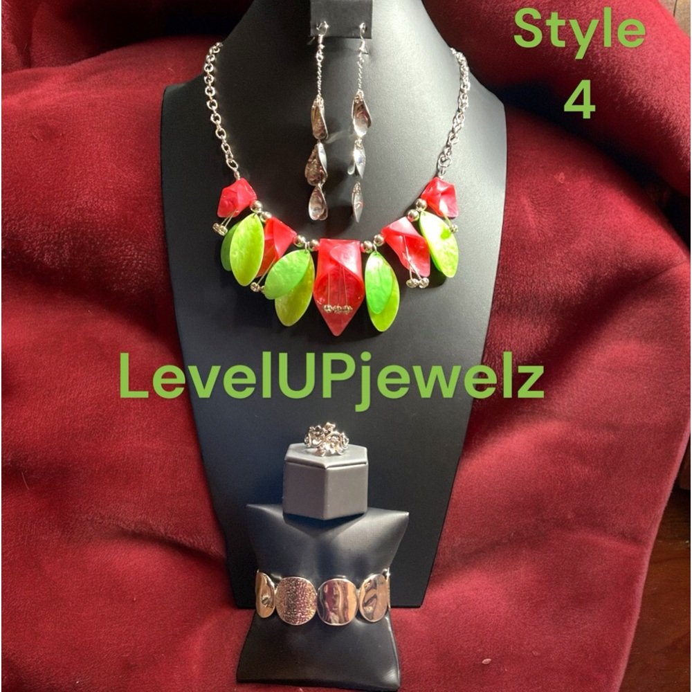 Style #4 rose petal necklace set.